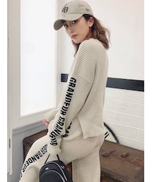 GYDA | 【SETUP着用可】GRANDEURジャガード リブニットTOPS(ニット/セーター)