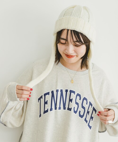 ITEMS URBANRESEARCH（アイテムズ アーバンリサーチ）の「フライトニットキャップ（ニットキャップ/ビーニー・レディース・OFF/BLK・-）」の4枚目の写真