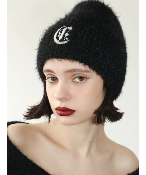 EVRIS（エヴリス）の「ワンポイントシャギーニットキャップ（ニットキャップ/ビーニー・レディース・ホワイト/ブラック・F）」の7枚目の写真