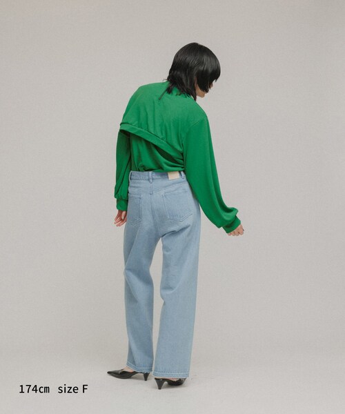 ADAM ET ROPE'（アダムエロペ）の「［TOPS］3WAY LAYERED CUT AND SEWN（アンサンブル・レディース・ブラック/ホワイト/グリーン・F）」の8枚目の写真