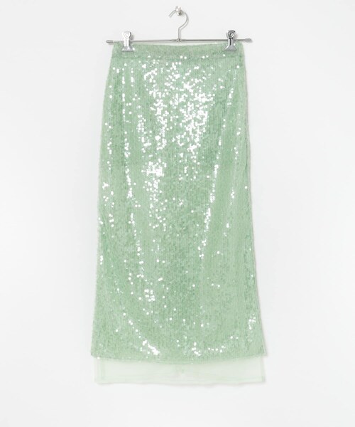 URBAN RESEARCH（アーバンリサーチ）の「VIVIANO　Sequins Midi Skirt（スカート・レディース・GREEN・M）」の2枚目の写真