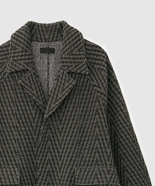 ROPE'（ロペ）の「【COOHEM】HERRINGBONE TWEED COAT(コーヘン/ヘリンボーンツイードコート)（ノーカラージャケット・レディース・ブラック系/グレー・F）」の8枚目の写真