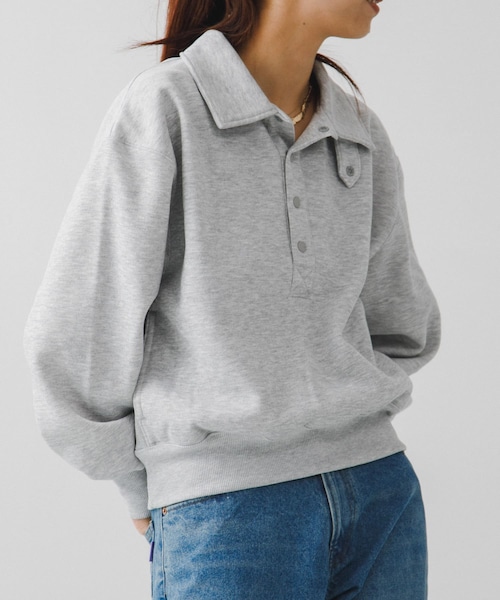 URBAN RESEARCH(アーバンリサーチ)の「DAIWA PIER39 Ws TECH SWEAT SNAP PULLOVER(Tシャツ/カットソー・レディース・TOP GRAY/BLACK/CHARCOAL/WHITE・FREE)」の3枚目の写真