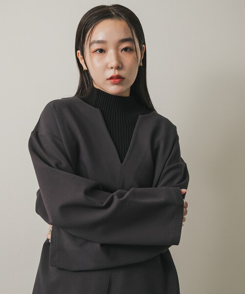 SENSE OF PLACE by URBAN RESEARCH（センスオブプレイスバイアーバンリサーチ）の「スキッパールーズトップ（その他トップス・レディース・IVORY/CAMEL/CHARCOAL・one）」の13枚目の写真