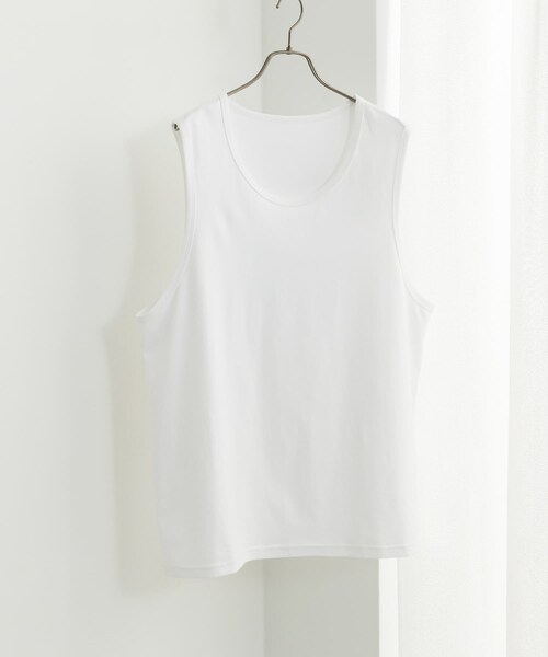 SENSE OF PLACE by URBAN RESEARCH（センスオブプレイスバイアーバンリサーチ）の「コットンスムースタンクトップ（タンクトップ・メンズ・BLACK/WHITE/BEIGE・M/L）」の10枚目の写真