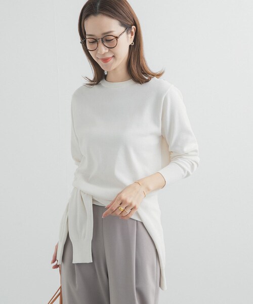 URBAN RESEARCH DOORS（アーバンリサーチドアーズ）の「オーガニックコットンクルーネックプルオーバー（ニット/セーター・レディース・OFF/YELLOW/BLUE・Free）」の8枚目の写真