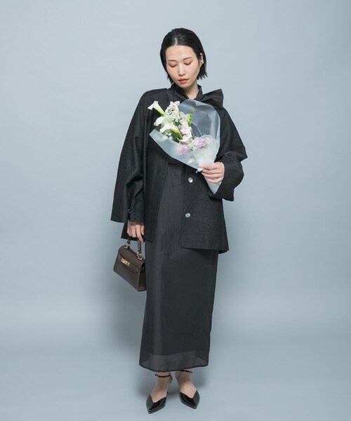 URBAN RESEARCH ROSSO(アーバンリサーチロッソ)の「CHIGNON ネップツイードコート(テーラードジャケット・レディース・LBEIGE/BLACK・Free)」の8枚目の写真