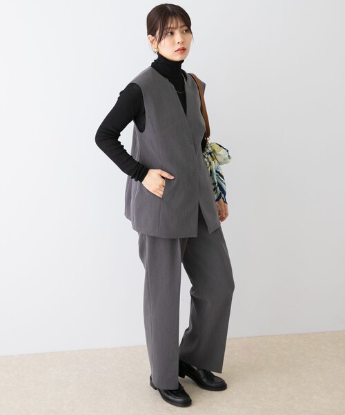 URBAN RESEARCH ROSSO（アーバンリサーチロッソ）の「F by ROSSO　キーネックジレ+ワイドパンツ（セットアップ・レディース・GRAY/BLACK・36/38）」の17枚目の写真