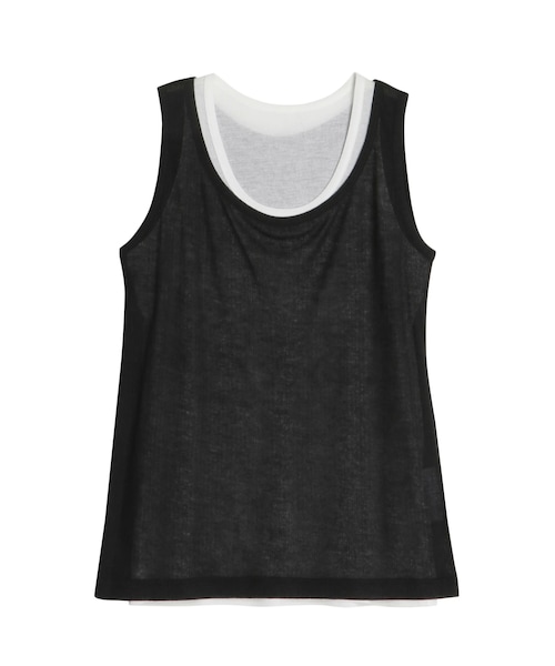 ELENDEEK（エレンディーク）の「SHEER LAYERED TANK（タンクトップ・レディース・オフホワイト/ブラック/イエロー/グレー・F）」の10枚目の写真