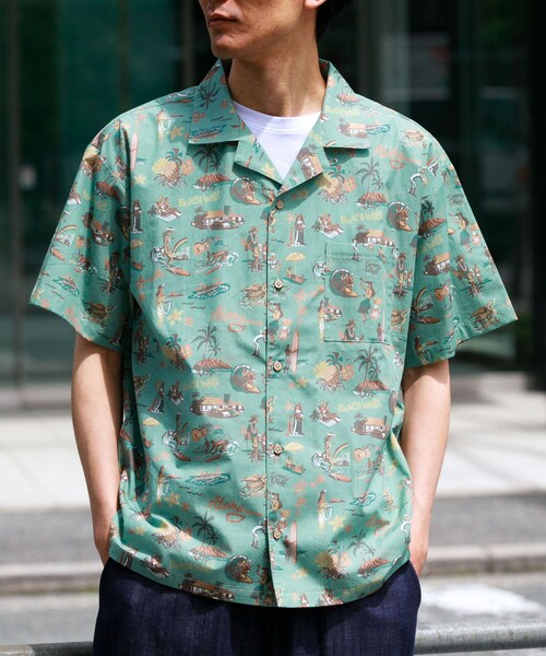 URBAN RESEARCH Sonny Label（アーバンリサーチサニーレーベル）の「HIROCKSHOWコラボアロハシャツ（シャツ/ブラウス・メンズ・オフ/ミント/ネイビー・M/L）」の17枚目の写真