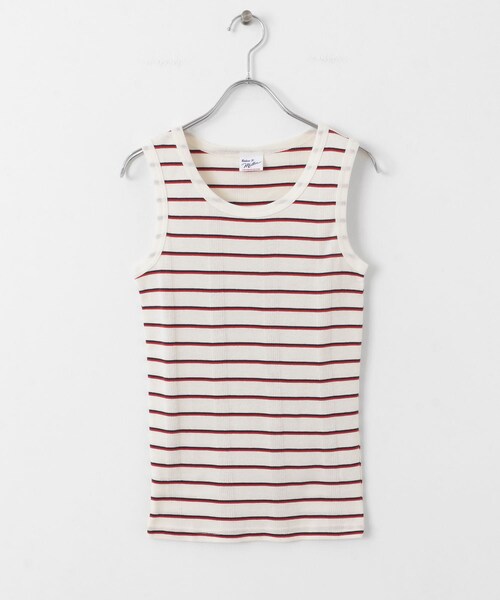 KBF（ケイビーエフ）の「Miller　Panel ribbed tank top（タンクトップ・レディース・WHT×GN/WHT×NR/BLU×W2/BRN×NV・FREE）」の17枚目の写真