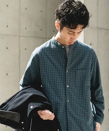 URBAN RESEARCH DOORS | 両面起毛ネルバンドカラーシャツ(シャツ/ブラウス)