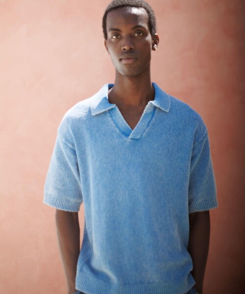 URBAN RESEARCH Sonny Label（アーバンリサーチサニーレーベル）の「インディゴパイルスキッパーポロシャツ（ポロシャツ・メンズ・ライトインディゴ/インディゴ・M/L）」の12枚目の写真