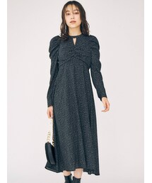 MERCURYDUO | ボリュームスリーブフロントギャザーワンピース(ワンピース)