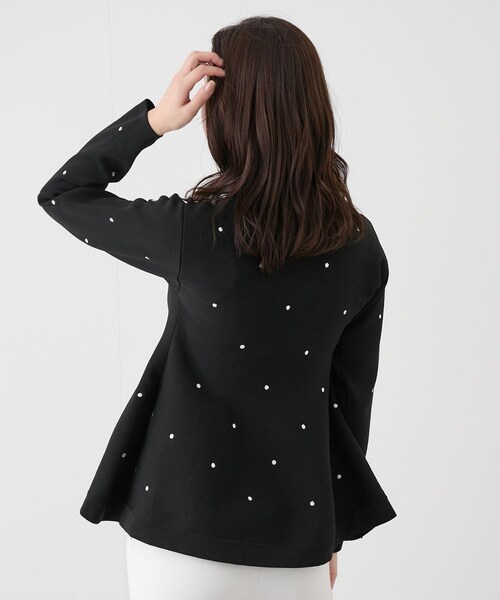 Jayro(ジャイロ)の「ドット刺繍ニット(ニット/セーター・レディース・ブラック/オフホワイト/ピンク・M)」の7枚目の写真