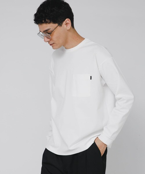 URBAN RESEARCH Sonny Label（アーバンリサーチサニーレーベル）の「ポンチポケット付ロングスリーブTシャツ（Tシャツ/カットソー・メンズ・ホワイト/グレージュ/チャコール/ブラック/ブルーグレー・M/L/XL）」の7枚目の写真