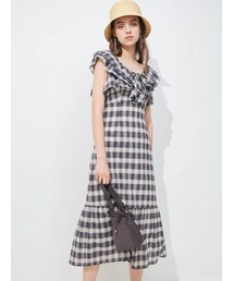 MERCURYDUO | チェックラッフルティアードワンピース(ワンピース)