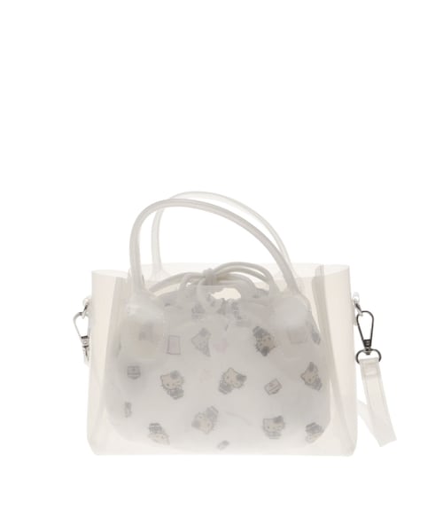 EMODA（エモダ）の「【日焼けHello Kitty×EMODA】CLEAR SHOULDER BAG（ショルダーバッグ・レディース・ホワイト/ブラック・F）」の2枚目の写真
