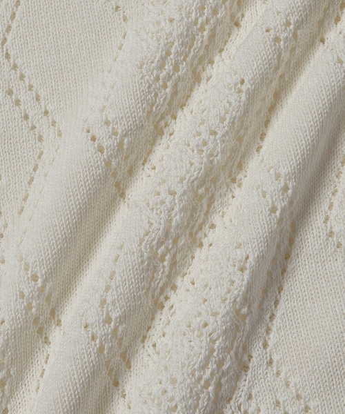 ADAM ET ROPE'（アダムエロペ）の「【AMOMENTO/アモーメント】CROCHET ZIP-UP CARDIGAN（カーディガン/ボレロ・メンズ・ブラック/ホワイト・L/M）」の17枚目の写真