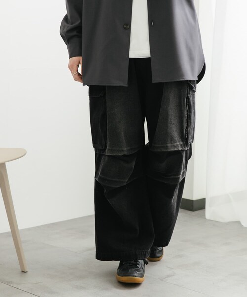 SENSE OF PLACE by URBAN RESEARCH（センスオブプレイスバイアーバンリサーチ）の「デニムカーゴパンツ（デニムパンツ・メンズ・BLUE/BLACK・M/L）」の5枚目の写真