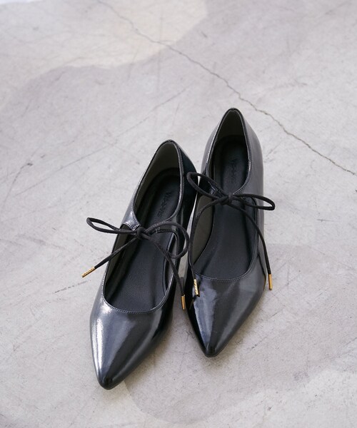 VIS（ビス）の「リボンヒールパンプス（パンプス・レディース・ブラック/ピンク/シルバー・L/M/S）」の2枚目の写真