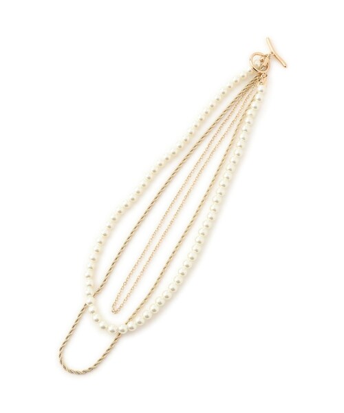 VIS（ビス）の「ガラスパール3連ネックレス（ネックレス・レディース・ゴールド/シルバー・F）」の11枚目の写真