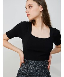 MERCURYDUO | コンパクトブロッキングリブニット(ニット/セーター)