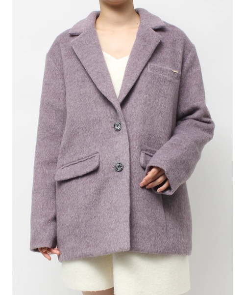 CALNAMUR（カルナムール）の「ミニシャギーテーラードコート（テーラードジャケット・レディース・グレー/ラベンダー/ミックス・F）」の3枚目の写真