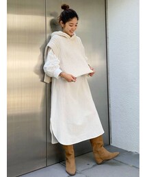 Ungrid | ニットドッキングフードワンピ－ス(ワンピース)