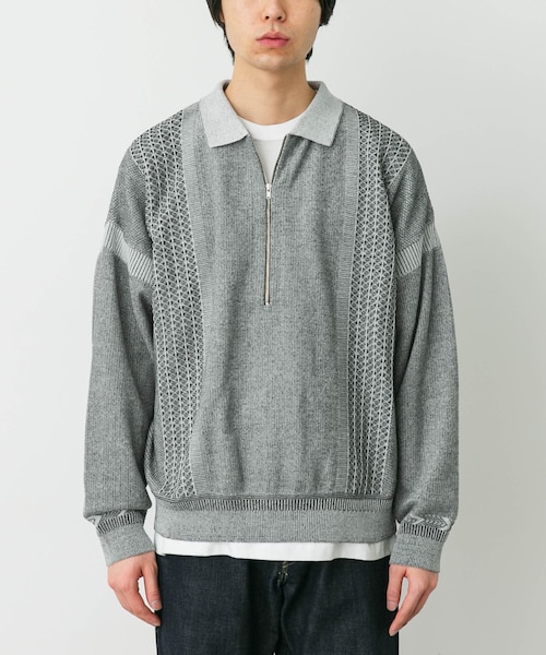 URBAN RESEARCH DOORS(アーバンリサーチドアーズ)の「YASHIKI KANTO ZIP POLO(ポロシャツ・メンズ・M.GRAY/BLACK・1/2)」の2枚目の写真