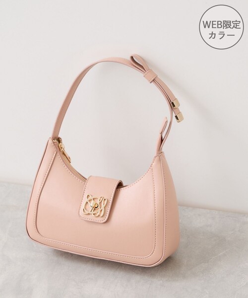 VIS（ビス）の「【180℃美人見え】ハンドルリボンワンショルダーバッグ/新色追加（ショルダーバッグ・レディース・ブラック/キナリ/ブラウン系/キャメル/ピンク・F）」の2枚目の写真