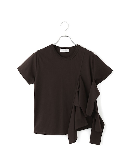ADAM ET ROPE'(アダムエロペ)の「【サステナブル】リボンプルオーバー/接触冷感/UVカット/吸水速乾(Tシャツ/カットソー・レディース・ホワイト/ダークブラウン/サックス・F)」の3枚目の写真