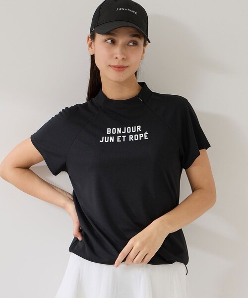 ROPE'(ロペ)の「強撚スムースドロストモック2WAYプルオーバー/UV(Tシャツ/カットソー・レディース・ブラック/ホワイト/カーキ・L/M/S/XL)」の14枚目の写真