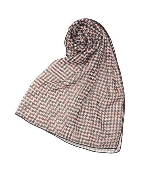 RESEXXY（リゼクシー）の「ハウンドトゥースシアースカーフ（マフラー・レディース・グリーン/ブラウン・F）」の3枚目の写真