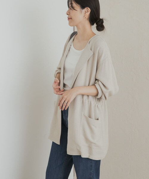 URBAN RESEARCH DOORS(アーバンリサーチドアーズ)の「ウエストドロストジャケット(テーラードジャケット・レディース・BLACK/BEIGE・M)」の17枚目の写真