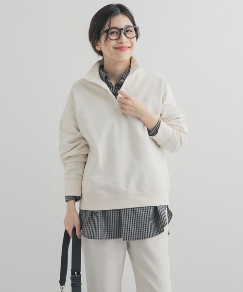 URBAN RESEARCH DOORS（アーバンリサーチドアーズ）の「刺繍スタンドカラースウェット（スウェット・レディース・OFF/L.BLUE・Free）」の5枚目の写真