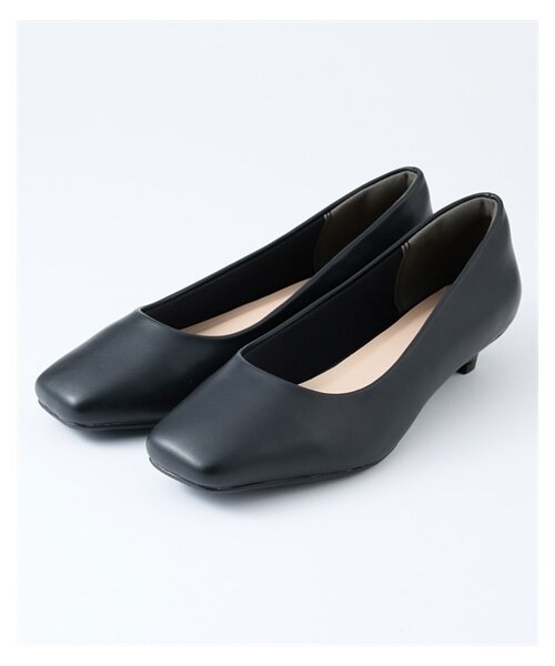 nissen（ニッセン）の「【ゆったり幅広】スクエアトゥローヒールパンプス（ワイズ４Ｅ）（パンプス・メンズ・黒(スムース)/グレー(スエード調)/黒(生地)/グレージュ(エナメル調)/モカベージュ(スエード調)・23.0cm/4E/23.5cm/4E/24.0cm/4E/24.5cm/4E/25.0cm/4E/25.5cm/4E/26.0cm/4E/26.5cm/4E/27.0cm/4E）」の7枚目の写真