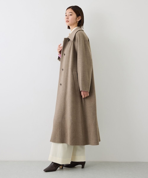 ROPE'(ロペ)の「カシミヤブレンドリバーステンカラーコート(ロング丈)(ステンカラーコート・レディース・ダークブラウン/ベージュ系・F)」の15枚目の写真
