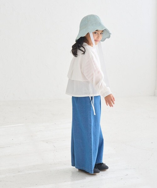 ROPE' PICNIC（ロペピクニック）の「【KIDS/キッズ】【接触冷感・通気性】お着軽シャツシリーズ/綿ボイルシャツ/リンクコーデ（Tシャツ/カットソー・キッズ・オフホワイト/ピンク・L/M/S）」の10枚目の写真