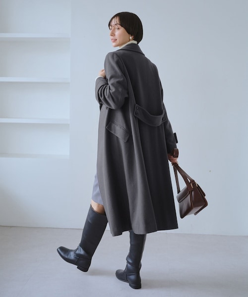 ROPE' PICNIC（ロペピクニック）の「JAPAN FABRIC ダブルチェスターコート/一部WEB限定カラー（チェスターコート・レディース・ブラック/グレー/グレー系/ベージュ系・F）」の13枚目の写真