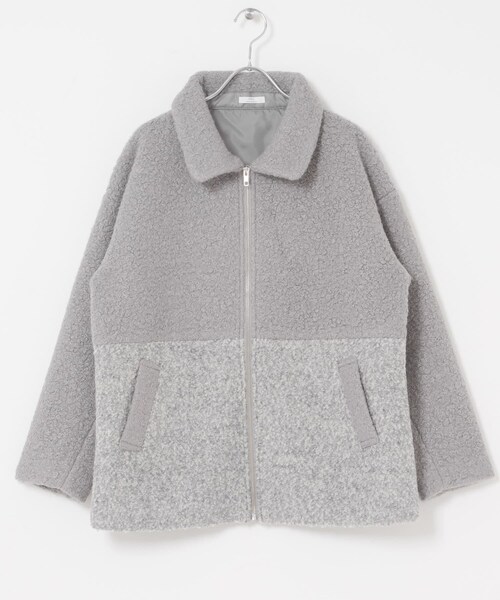 ITEMS URBANRESEARCH(アイテムズ アーバンリサーチ)の「ボア切替ジャケット(テーラードジャケット・レディース・L.BEG/GRY・Free)」の11枚目の写真