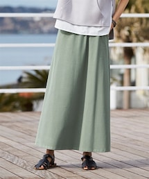 nissen | 大きいサイズ２ＷＡＹストレッチひんやりカットソーロングスカート（ゆったりヒップ）(スカート)