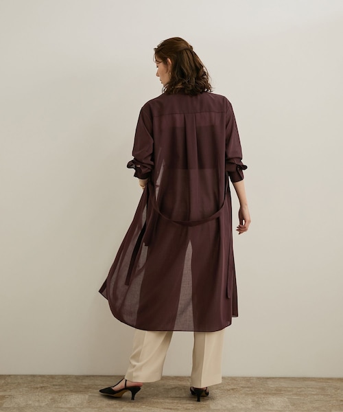 ROPE'（ロペ）の「【洗える】サファリシャツドレス（シャツワンピース・レディース・オフホワイト/ブラウン・36/38）」の19枚目の写真