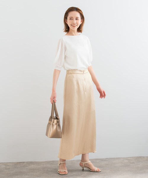 URBAN RESEARCH ROSSO（アーバンリサーチロッソ）の「ドッキングシアープリーツスリーブプルオーバー（ニット/セーター・レディース・OFF WHITE/L/BEIGE/BLACK/MUSCAT・FREE）」の10枚目の写真