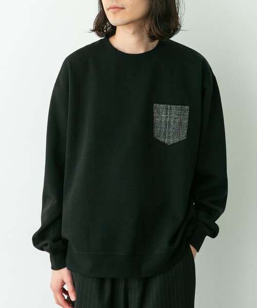 URBAN RESEARCH Sonny Label（アーバンリサーチサニーレーベル）の「HARRIS TWEEDポケットスウェットプルオーバー（スウェット・メンズ・オフ/チャコール/ブラック/ブラウン・M/L）」の12枚目の写真
