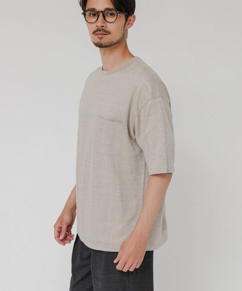 URBAN RESEARCH(アーバンリサーチ)の「『別注』YLEVE×URBAN RESEARCH LINEN POCKET T-SHIRTS(Tシャツ/カットソー・メンズ・BRIC/CHARCOAL/ECRU・4/5)」の5枚目の写真