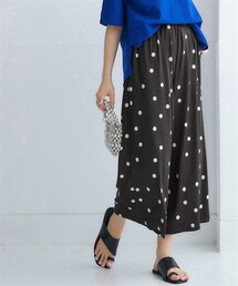 nissen | 接触冷感ポケット付プリントカットソーパンツ（股下65cm）【私の味方服】(パンツ)