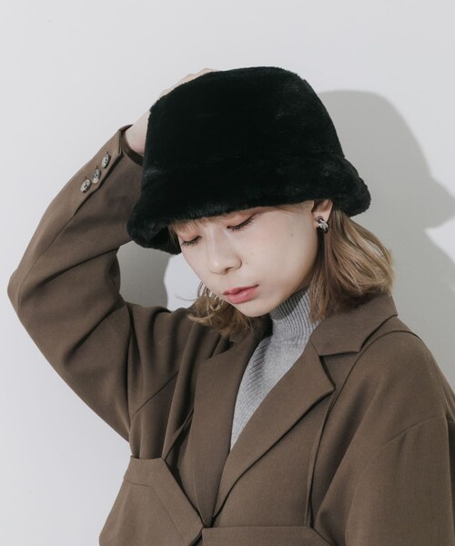 SMELLY（スメリー）の「ファーバケットハット（ハット・レディース・IVO/BLK/BRN・-）」の18枚目の写真