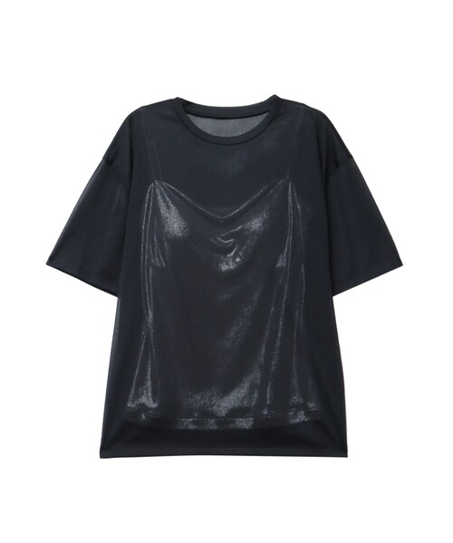 ELENDEEK（エレンディーク）の「SHINY CAMI SET SHEER CS（Tシャツ/カットソー・レディース・オフホワイト/グレー/ブラック/アイスブルー・F）」の12枚目の写真