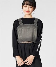 nissen | ２点セット（長袖Tシャツ＋ビスチェ）（女の子）(Tシャツ/カットソー)